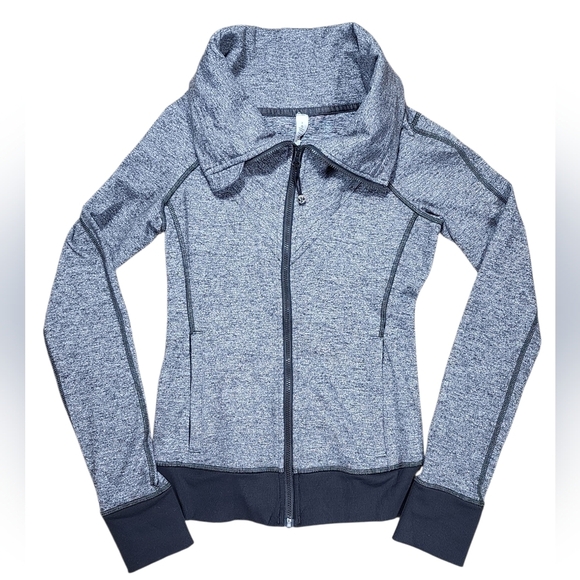Lululemom Be Present Zip Jacket Size 2 Heathered Slate Grey Casual Athleisure - Picture 9 of 11